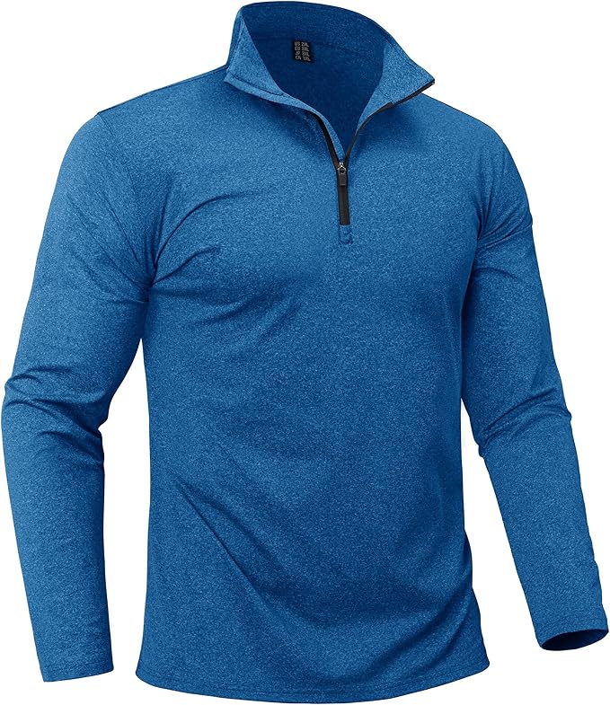 Boladeci Men's Quarter Zip Pullover Premium Fleece Lined Heather Long Sleeve Golf Shirts Midweight 1/4 Half Zip Sweatshirts