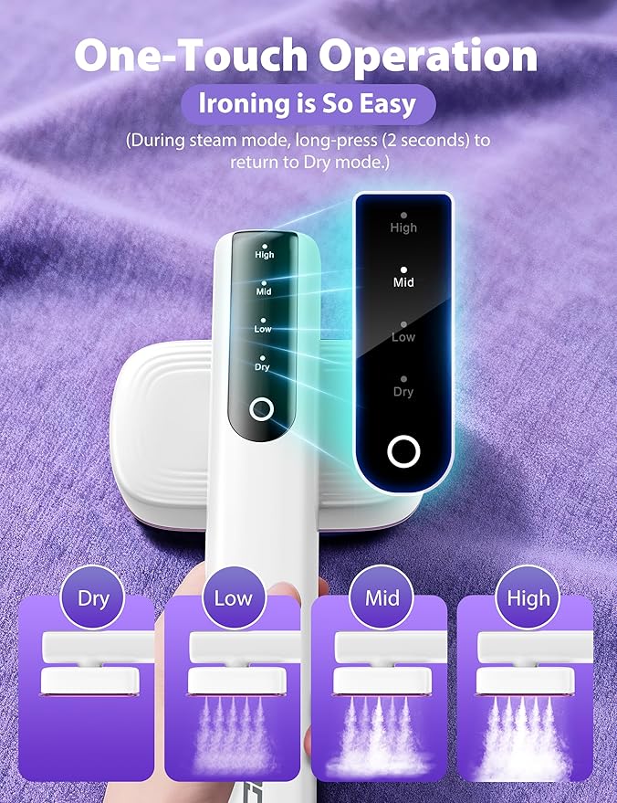 Sundu Steamer for Clothes,15s Fast Heat-up Handheld Garment Steamer,35mins Runtime & 180ml Large Tank,25g/min Steam,Ceramic Panel,Stands on Desk,Wrinkle Remover for Travel, Home, Office