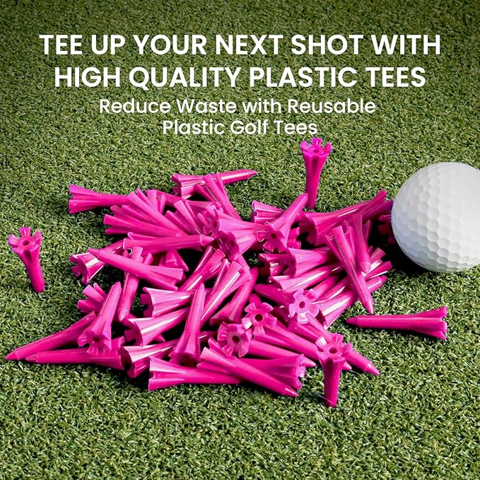 Golf Tees Plastic 1 1/2 inch Value 300 600 Pack, Upgrade More Unbreakable Bulk Stable Reduce Friction Side Spin Tee for Men Women Ladies