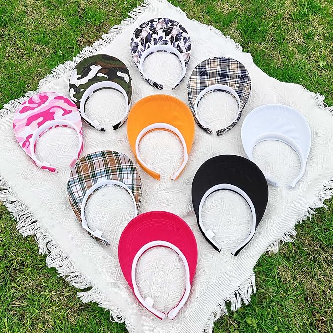2 Pack Visor Women Men Sun Hat Clip On Visors Adjustable Sport Wide Brim Cap