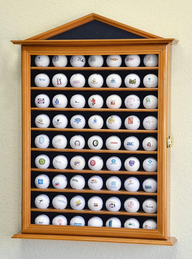 sfDisplay.com,LLC. 63 Golf Ball Designer Display Case Cabinet Wall Rack Holder w/98% UV Protection Lockable