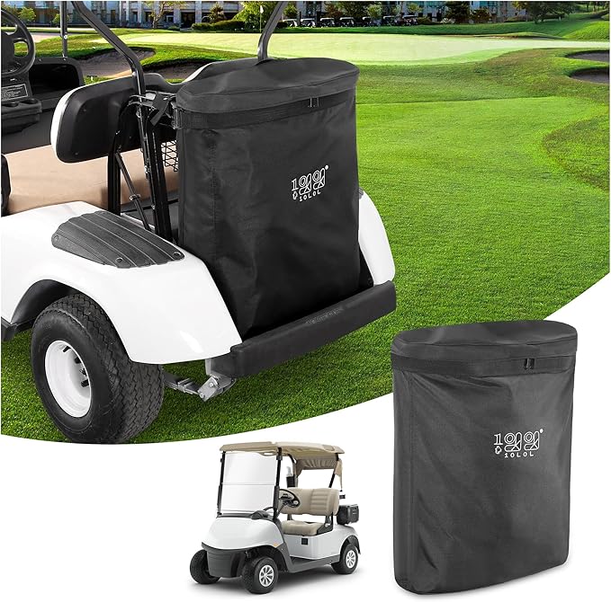 10L0L Golf Cart Cargo Bag, 2-Passenger Storage for Yamaha, EZGO TXT/RXV, Club Car DS/Precedent, No Drilling Required, 800D PVC Waterproof Rear Bench Bag Box