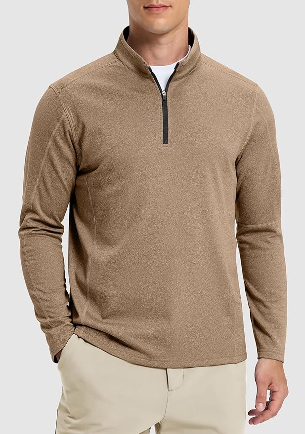 G Gradual Quarter Zip Pullover for Men Fleece Lined Sweatshirt Long Sleeve Winter Golf Shirt Mock Neck Polo Running Sweater