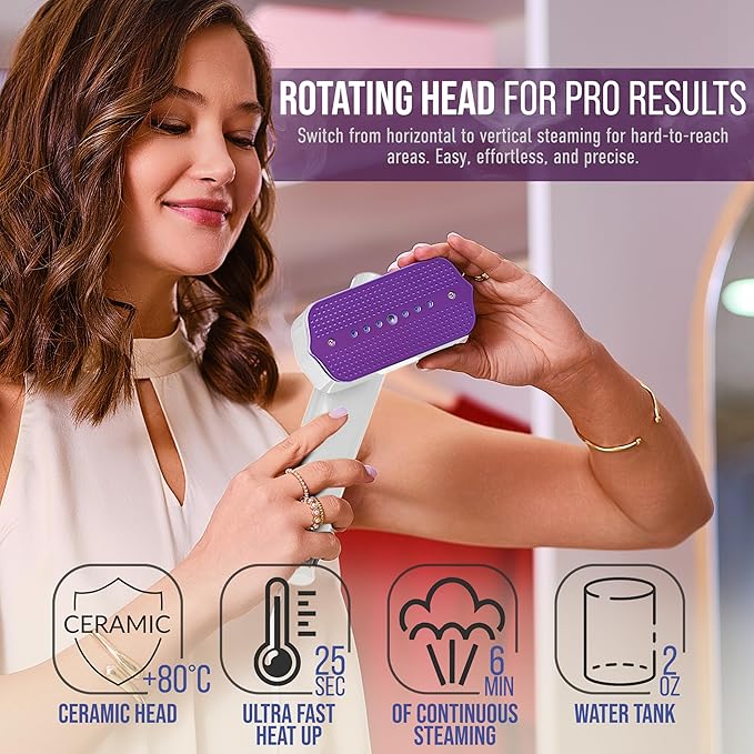 Portable Clothes Steamer & Mini Steam Iron – 1200W Handheld Wrinkle Remover, 4 Modes, 20s Fast Heating, Travel Garment Steamer for Clothing, Bedding & Curtains, Compact Folding Design – White