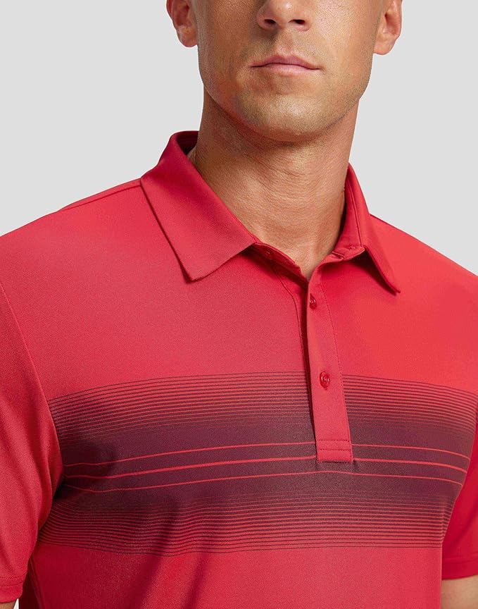 Men's Golf Shirts Dry Fit Moisture Wicking Performance Short Sleeve Collared Polo Shirts for Casual Athletic Business
