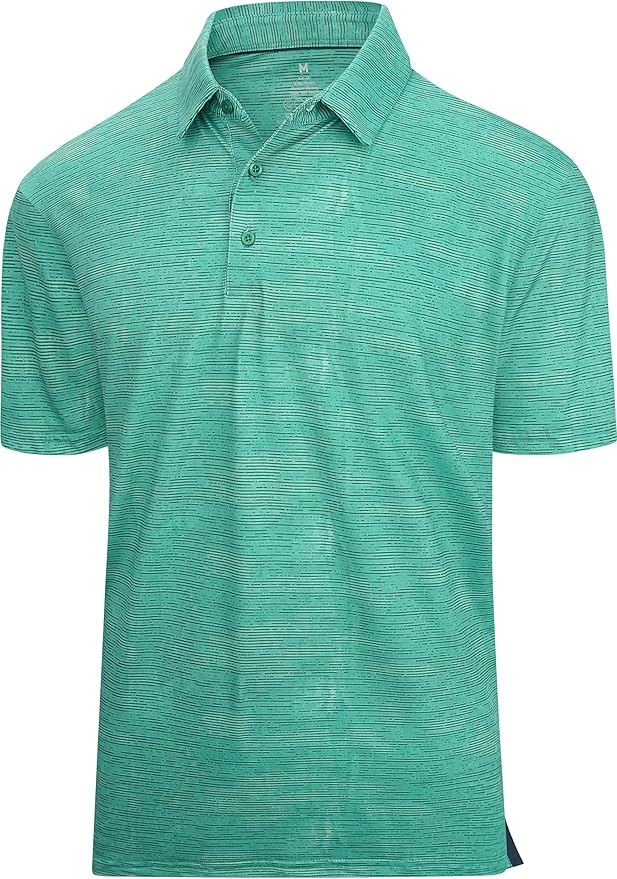 Esabel.C Jacquard Golf Shirts for Men Moisture Wicking Short Sleeve Performance Dry Fit Active Mens Polo Shirts