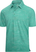 Esabel.C Jacquard Golf Shirts for Men Moisture Wicking Short Sleeve Performance Dry Fit Active Mens Polo Shirts