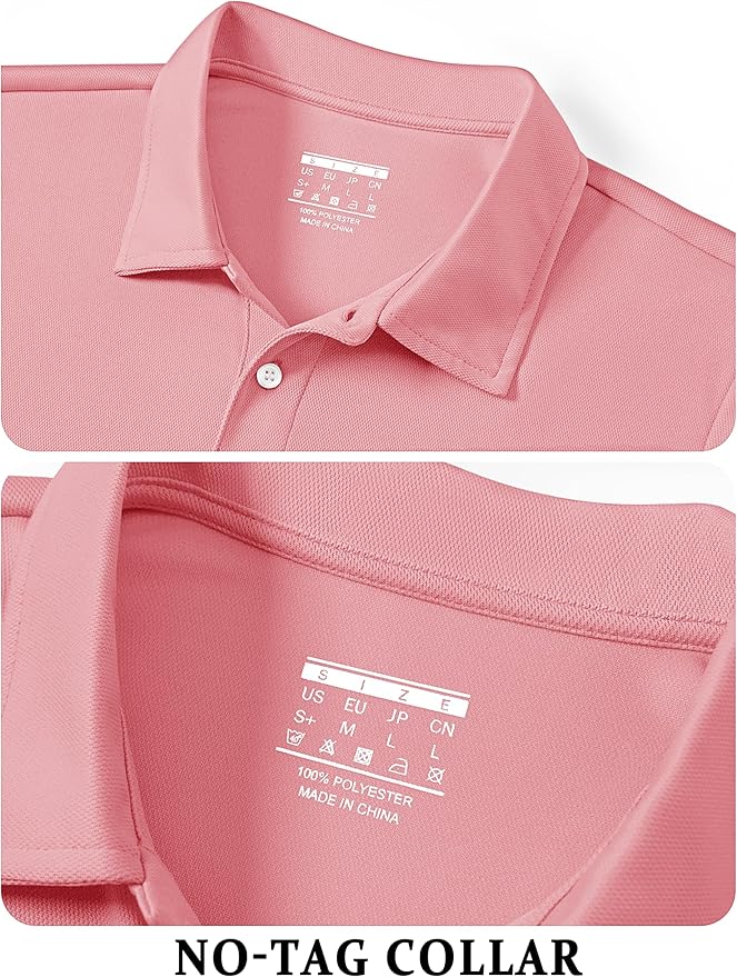 TACVASEN Mens Golf Shirt Dry Fit Mens Polo Shirts Short Sleeve Performance Golf Polos for Men with Collar Work Shirts