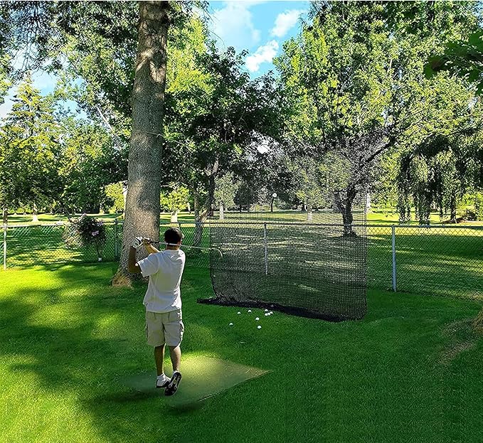 Aoneky Golf Hitting Practice Net 10ft x10ft/10ft x15ft, 1" x1'' Square Mesh, Rope 3mm - Golf Training Netting Barrier Baseball Football Backstop Net Indoor Outdoor Garden