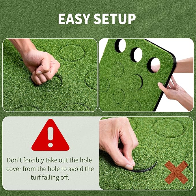 Wekin Indoor Putting Green Mat with 2 Putters, 2 Balls,12 Hole Covers, Golf Training Mat for Party Game, Great Gifts for Men