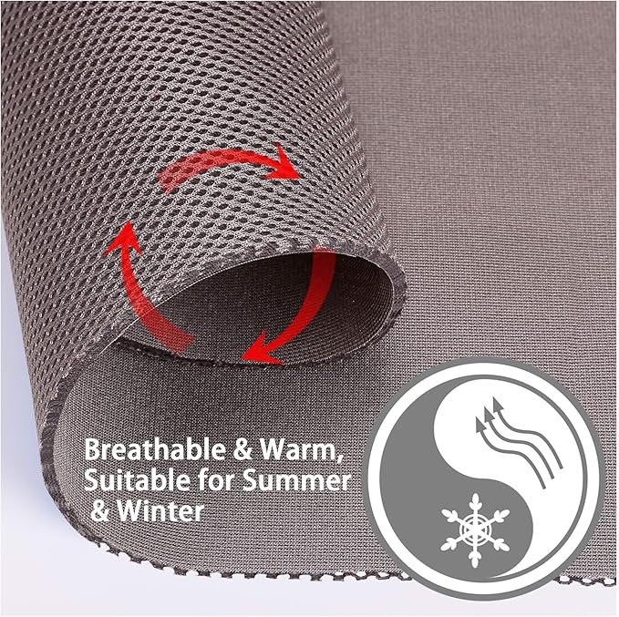 10L0L Golf Cart Front and Rear Seat Cover Set for Club Car Precedent/Onward/Tempo & Yamaha G29 Drive/Drive 2,Stylish 4 Passenger Front Back Seat Covers,Breathable Washable Polyester Mesh (Beige/Grey)