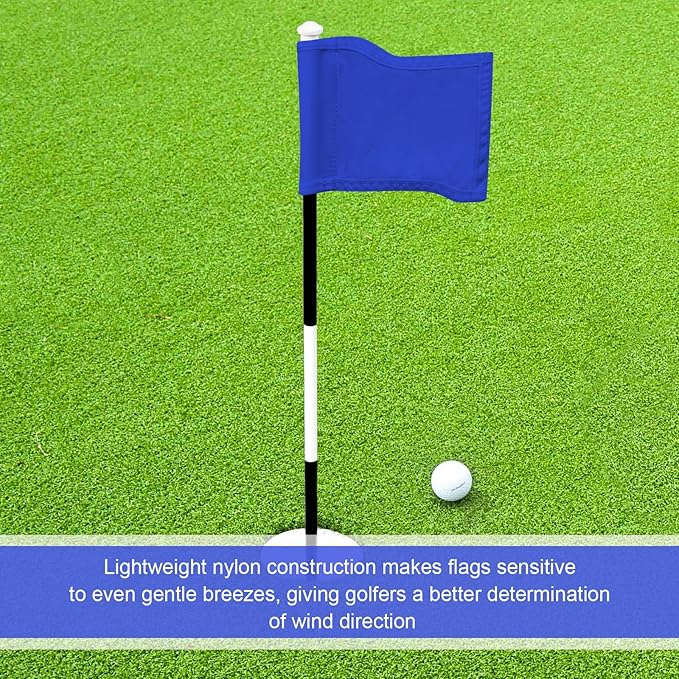 Oudain 6 Pcs Golf Target Flag with Tube Inserted Waterproof Putting Golf Flags 420D Nylon Mini Pin for Yard Indoor Outdoor Backyard Garden Portable, 8 x 6 Inch
