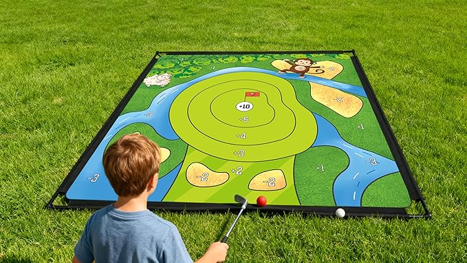 Golf Chipping Practice Game 78" x 78" Indoor Outdoor Games for Adult and Family Golf Training Set