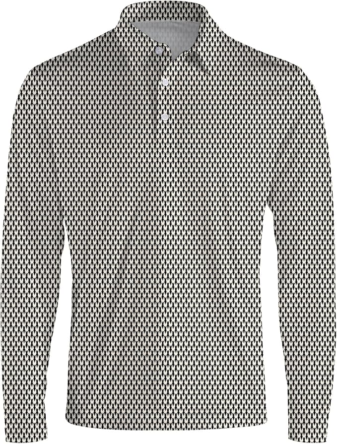 Men's Long Sleeve Golf Shirt Quick Dry 3 Button Work Fishing Outdoor Casual Collar Shirt