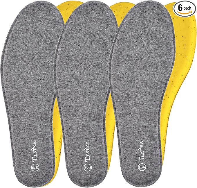 3 Pair -Shoe Inserts for Mens Memory Foam Insoles,Replacement Insoles for Work Boots Running Shoes, Cushion Shock Absorbing for Foot Pain Relief, Comfort Breathable Inner Soles Grey 44EU,US11