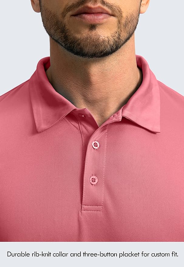 Men's Polo Shirt Long Sleeve Golf Shirts Lightweight UPF 50+ Sun Protection Cool Shirts for Men Work Fishing Outdoor