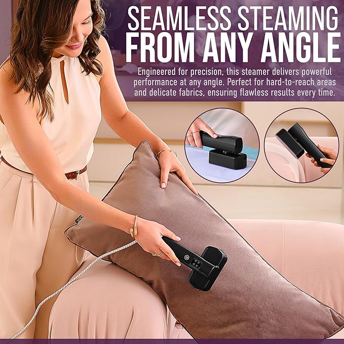 Travel Garment Steamer & Mini Steam Iron – 1200W Handheld Clothes Steamer, 4 Modes, 20s Fast Heating, Wrinkle Remover for Home & Travel Portable Fabric Steamer for Clothing & Bedding – Black