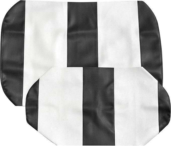 Seat Cover Replacement for Yamaha Drive or G-29 Golf Cart - Front Bench Seat - Premium Marine Vinyl - 5 Panel Stitching - Staple On Installation - Two-Tone Golf Cart Seat Covers (Black & White)