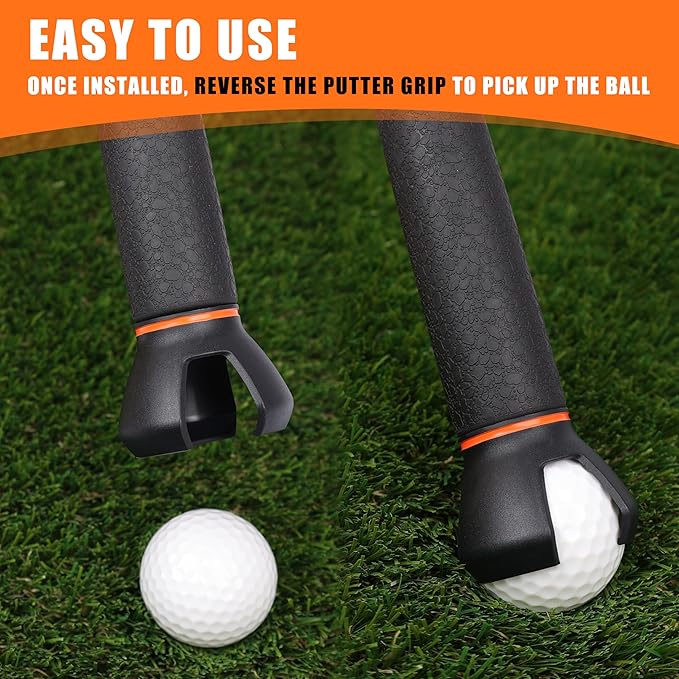 3-Prong Golf Ball Grabber for End of Putter, 3PCS / 5PCS Premium Golf Ball Retriever for Putter,Golf Ball Picker Upper for Quick Installation