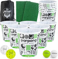 Par Pong Backyard Golf Chipping Game – Outdoor Golf Game with 12 Buckets, 2 Hitting Mats & Golf Balls – for Adults, Tailgating, BBQ, Parties & Gifts for Golfers.