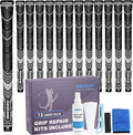 Geoleap Golf Grips Set of 13- Grips with Tapes and with All Repair Kits for Choice,Hybrid Golf Club Grips,Standard/Midsize,All Weather Contral, High Feedback & Traction.