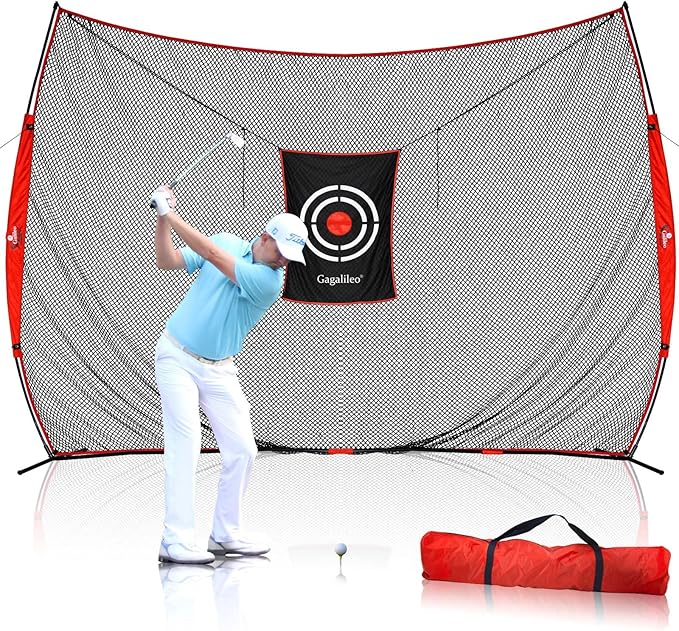Gagalielo Golf Hitting Net：Professional Practice Accuracy with Target Mat Driving Swing Indoor Outdoor Training Backyard Garage Gift for Golfers