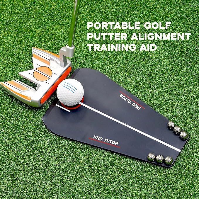 Golf Putting Tutor, Golf Hitting Mat, Putting Mirror Training Aid, Puttout Circuit Trainer Groove, Putt Out Train Align Eyes Practice, Putter face, Alignment Starting Line Impact Stroke Path Motion