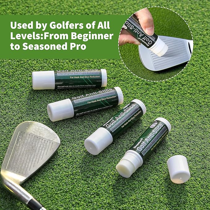 4 Pcs Golf Anti-Slice Anti-Hook Compound for Clubs, Golf Driver Wax Stick to Reduce Side Spin, Portable Golf Stick Compound Accessories for Boosts Distance Increases Accuracy
