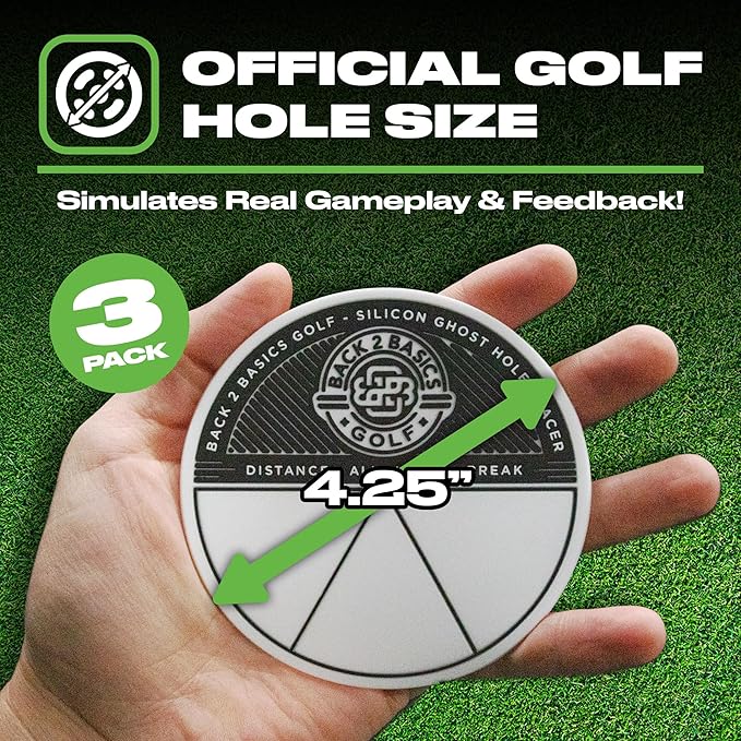 3-Pack Target Ghost Holes Golf Training Set, Portable Outdoor & Indoor Putting Practice Golf Training Putters, Standard 4.25” Targets for Backyard Practice Putting Green, Chipping & Home Drills