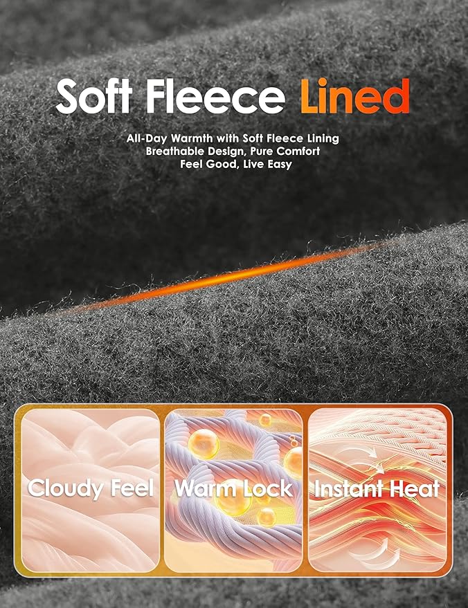Boladeci Men's Quarter Zip Pullover Premium Fleece Lined Heather Long Sleeve Golf Shirts Midweight 1/4 Half Zip Sweatshirts