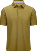 MAGCOMSEN Men's Polo Shirts Short Sleeve Cotton Pique 3 Button Classic Fit Casual T-Shirt Performance Golf Shirts