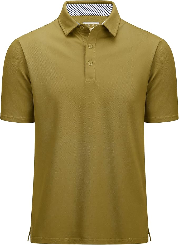 MAGCOMSEN Men's Polo Shirts Short Sleeve Cotton Pique 3 Button Classic Fit Casual T-Shirt Performance Golf Shirts