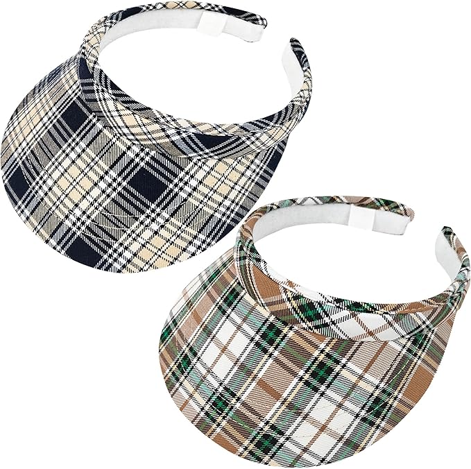2 Pack Visor Women Men Sun Hat Clip On Visors Adjustable Sport Wide Brim Cap