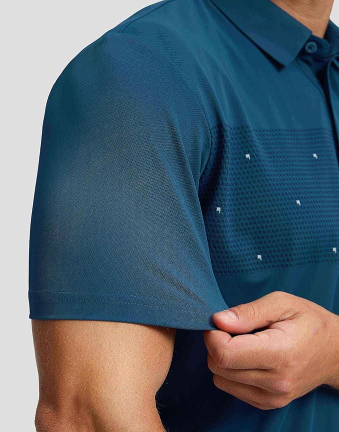 Men's Golf Shirts Dry Fit Moisture Wicking Performance Short Sleeve Collared Polo Shirts for Casual Athletic Business