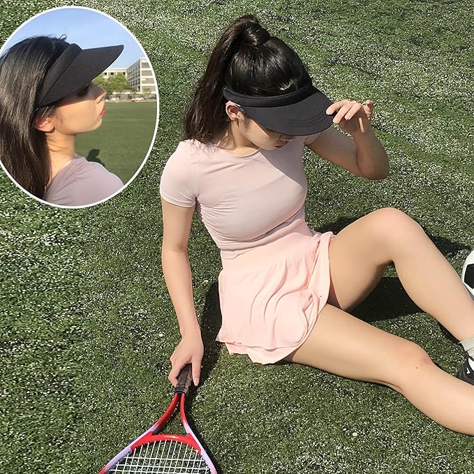 3 Pack Sports Sun Visor Hat Women Men Adjustable Clip On Visors Outdoor Golf Beach Cap