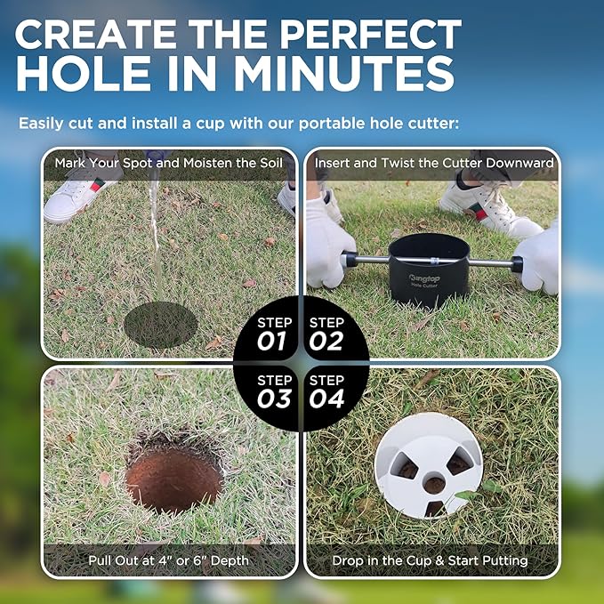 KINGTOP Golf Hole Cup – Fit PGA/USGA Regulations, Golf Accessories for Backyard Practice Putting Green, 4 Inches and 6 Inches Available