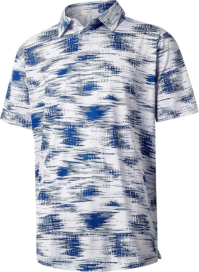 zeetoo Men's Polo Shirts Hawaiian Golf Polos Shirts Short Sleeve Performance Moisture Wicking Mens Golf Shirts