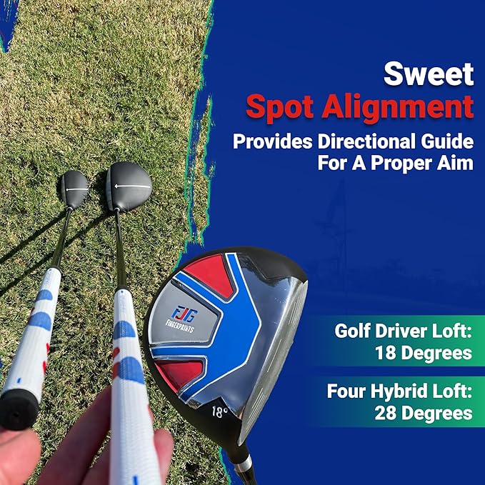 Fingerprints Junior Golf Club Set - Perfect for Junior Golfers - Left-Handed & Right-Handed Options - Complete Set in Multiple Sizes with Driver, Hybrid, 7i, PW, Putter & Stylish Stand Bag