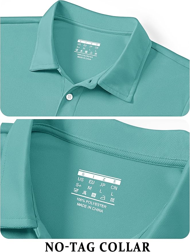 TACVASEN Mens Golf Shirt Dry Fit Mens Polo Shirts Short Sleeve Performance Golf Polos for Men with Collar Work Shirts