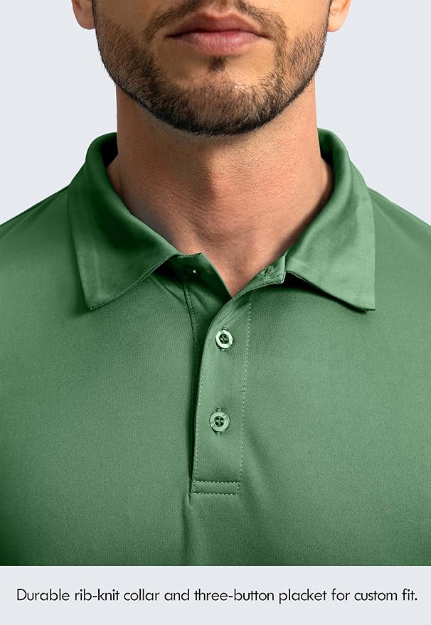 Men's Polo Shirt Long Sleeve Golf Shirts Lightweight UPF 50+ Sun Protection Cool Shirts for Men Work Fishing Outdoor