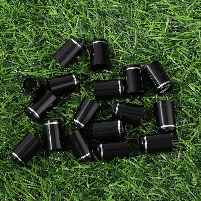 Golf Club Ferrules, Black .370 Golf Iron Ferrules with Double Chrome Rings for Taper Head Iron and Wedge Shafts