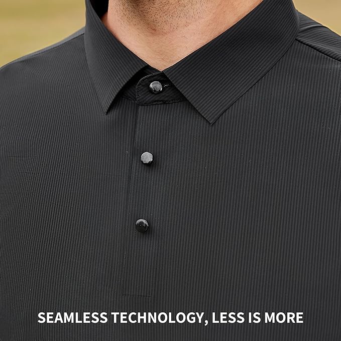 Esabel.C Golf Shirts for Men Dry Fit Performance Short Sleeve Print Moisture Wicking Collared Shirt