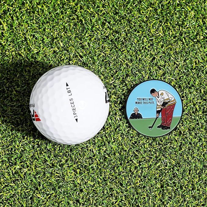 Enamel Golf Ball Marker with Magnetic Hat Clip - Funny Golf Accessories - Great Gift for Golf Lovers
