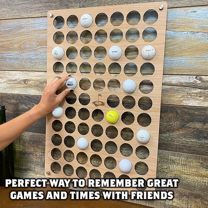Torched Golf Ball Display Holder Collector’s Case Holds 76 Golf Balls Wall Mount Decor