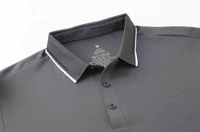 Alex Vando Mens Golf Shirt Moisture Wicking Performance & Polished Style Polo Shirts for Men