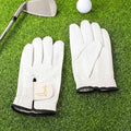 Mens Golf Gloves Left Hand Personalized Golf Elements Monogram Design Left Hand Glove with Name Golfer Accessories Club Competition Souvenir Birthday Gift for Golfer Dad Husband Boyfriend