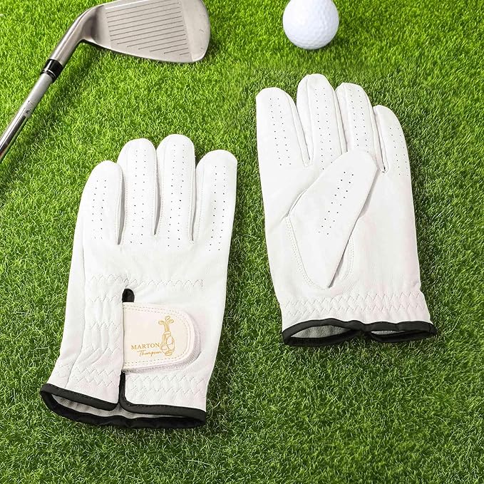 Mens Golf Gloves Left Hand Personalized Golf Elements Monogram Design Left Hand Glove with Name Golfer Accessories Club Competition Souvenir Birthday Gift for Golfer Dad Husband Boyfriend