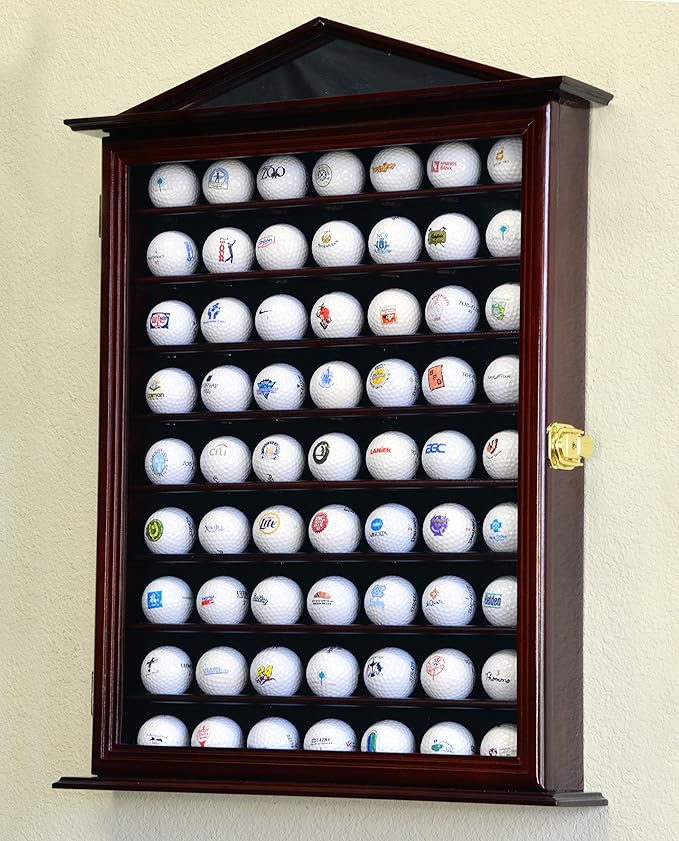 sfDisplay.com,LLC. 63 Golf Ball Designer Display Case Cabinet Wall Rack Holder w/98% UV Protection Lockable