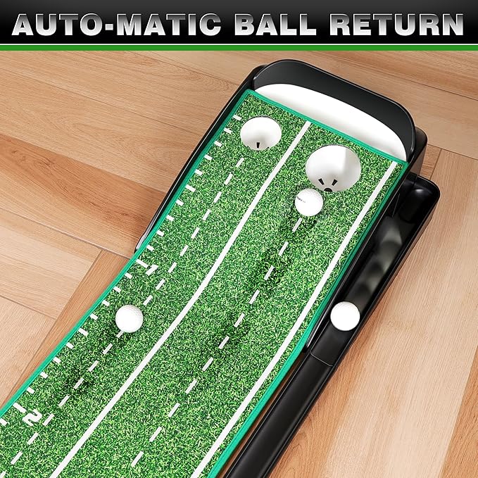 CHAMPKEY Premium Golf Putting Green Indoor with 3 Golf Putting Gates - Improves Putting Accuracy and Skill Levels Golf Putting Mat - Ideal for Indoor and Outdoor Training