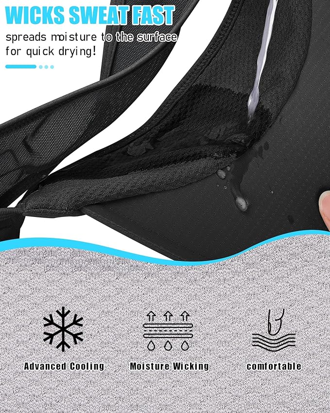 Sports Sun Visor Hats for Women Men Lightweight Breathable Cooling Stretchy Visors Foldable UPF 50+ for Running Tennis Golf